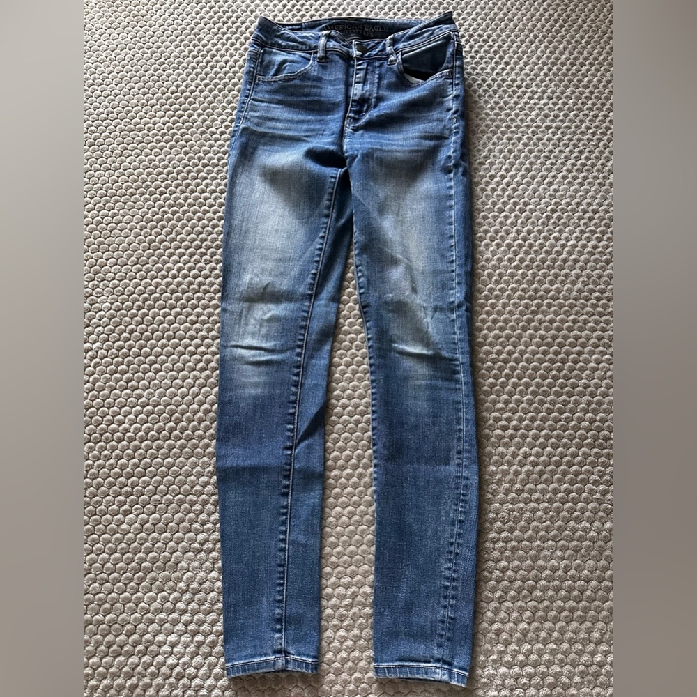 American Eagle Outfitters Women's Dark Blue Skinny Jeans